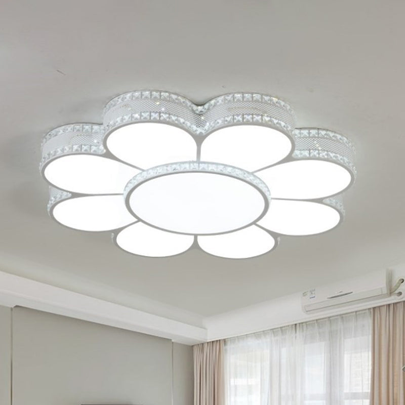 White 19,5 "/23.5" /31.5 " W LED Flush Light Moderne Acrylique Petal Ceiling Flush Mount Lamp in Warm / White/3 Color Light