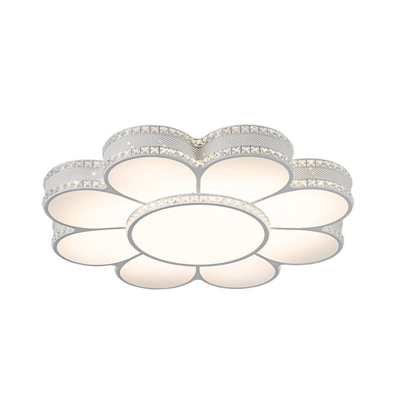 White 19,5 "/23.5" /31.5 " W LED Flush Light Moderne Acrylique Petal Ceiling Flush Mount Lamp in Warm / White/3 Color Light