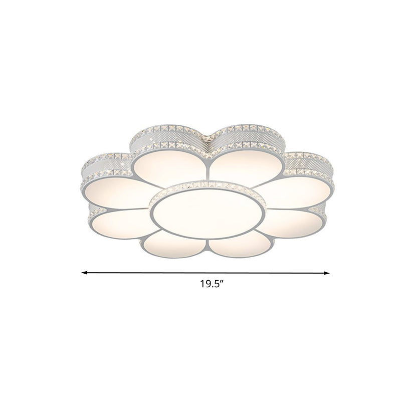 White 19,5 "/23.5" /31.5 " W LED Flush Light Moderne Acrylique Petal Ceiling Flush Mount Lamp in Warm / White/3 Color Light