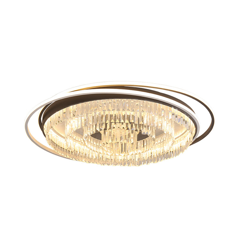 Circulaire Living Room Flush Light Simple Crystal 18 "/23.5" /31.5 " W LED White Flush Mount Lamp in wit licht/afstandsbediening Stepless Dimming