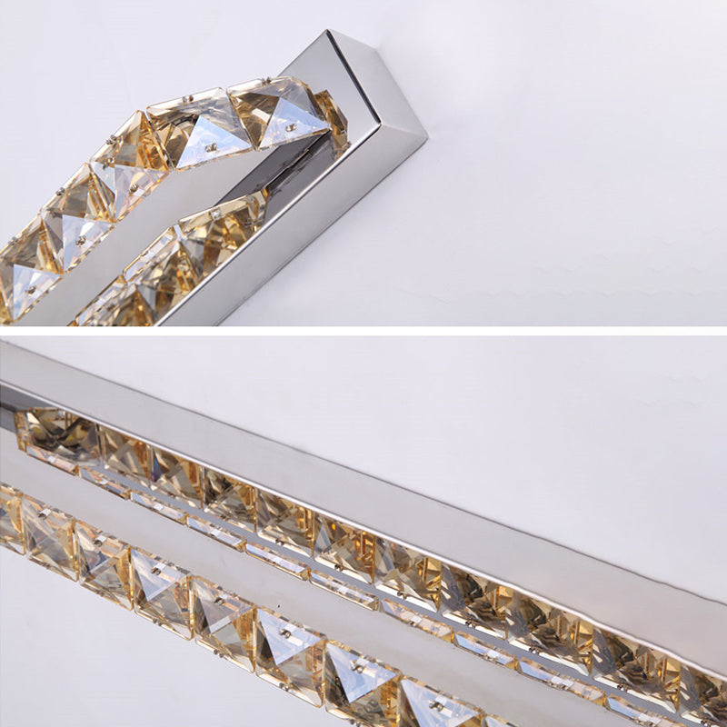 Mode rectangulaire miroir armoire vanité lumineuse LED Crystal mur de vanité