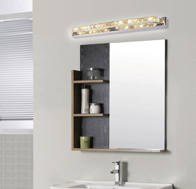 Fashion Rectangular Mirror Cabinet Vanity Light LED Crystal Wall Mounted Vanity Lights