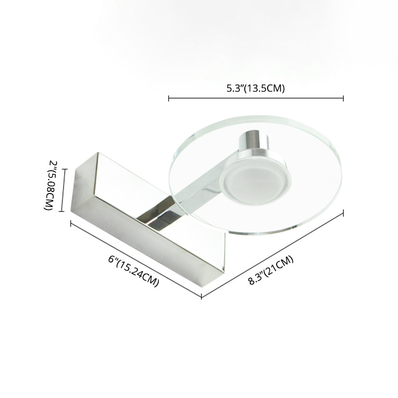 Luz de luz de tocador de cristal translúcido 1 lámpara de tocador de tocador de círculo de luz para el baño