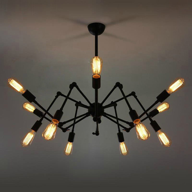 Retro Industrial Style Starburst Chandelier Pendant Light Metal Ceiling Lights Fixture for Restaurant