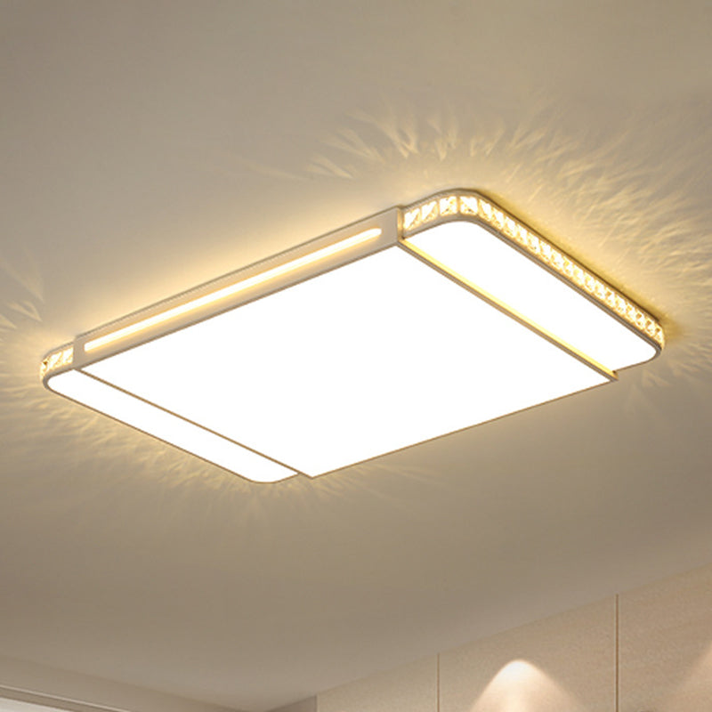 Lampada da incasso a LED in acrilico stile moderno rettangolo bianco lampada da incasso per soggiorno in luce bianca/attenuazione continua con telecomando