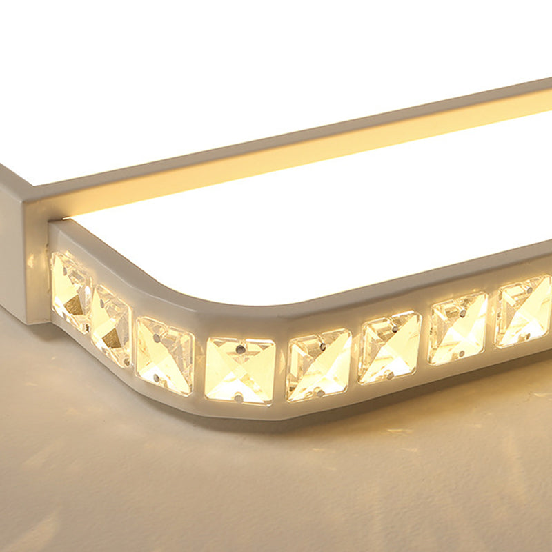 Luz empotrada de acrílico LED Estilo moderno Lámpara de montaje empotrada para sala de estar rectangular blanca en luz blanca/Control remoto Atenuación continua