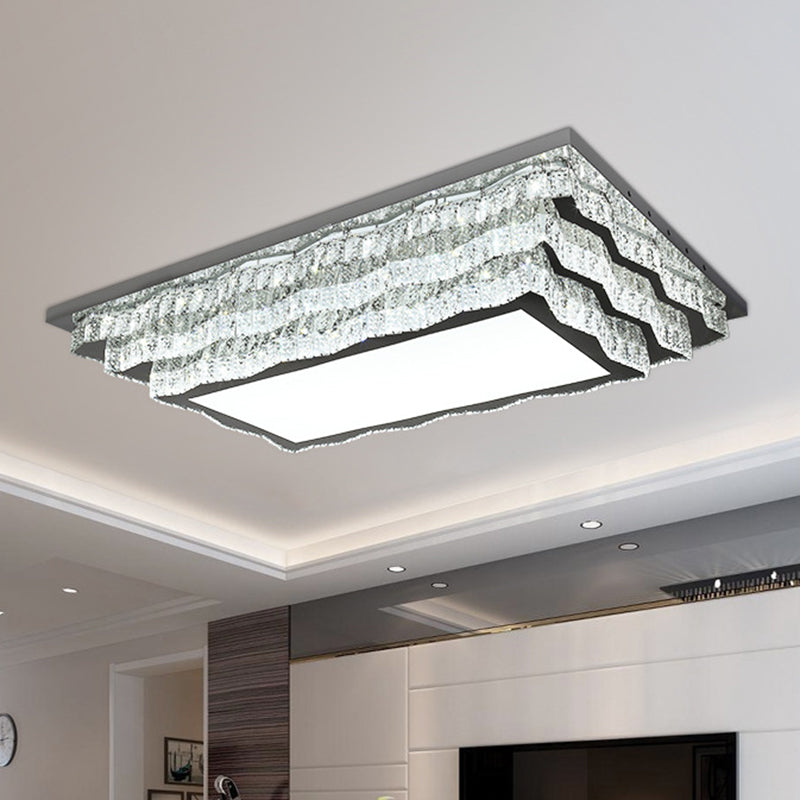 LED Flushmount Lighting Modern Crystal Ceiling Flush Mount in Cognac for Living Room