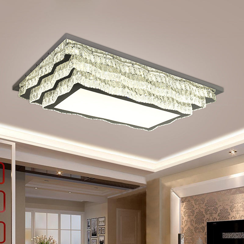 LED Flushmount Lighting Modern Crystal Ceiling Flush Mount in Cognac for Living Room