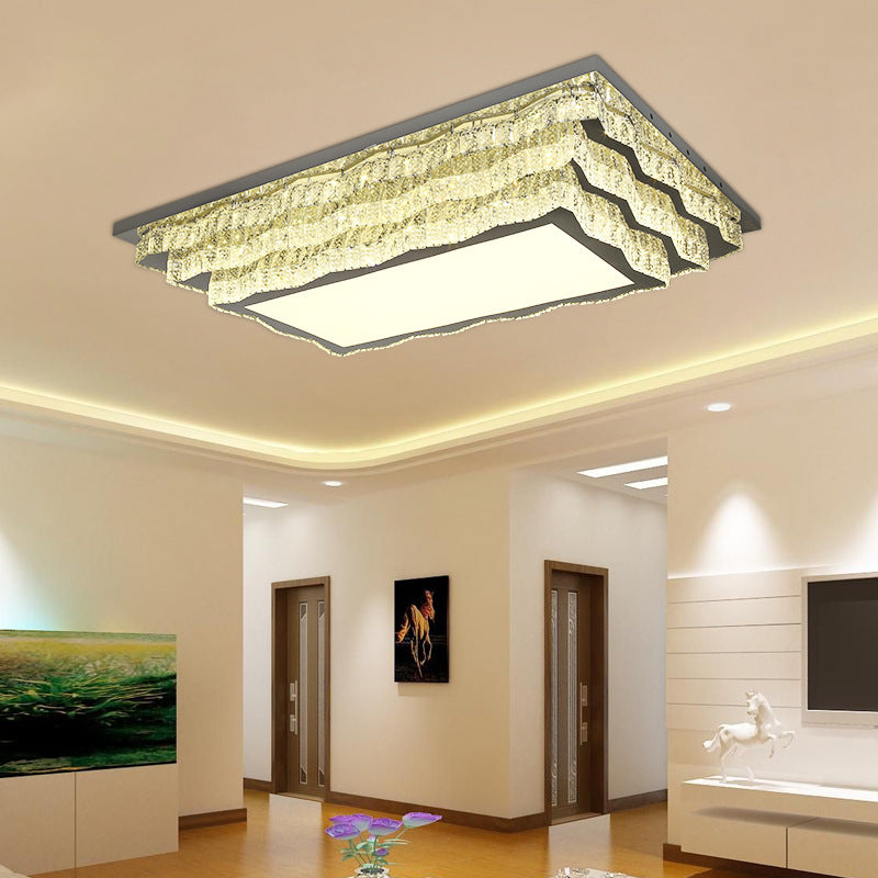 LED Flushmount Lighting Modern Crystal Ceiling Flush Mount in Cognac for Living Room