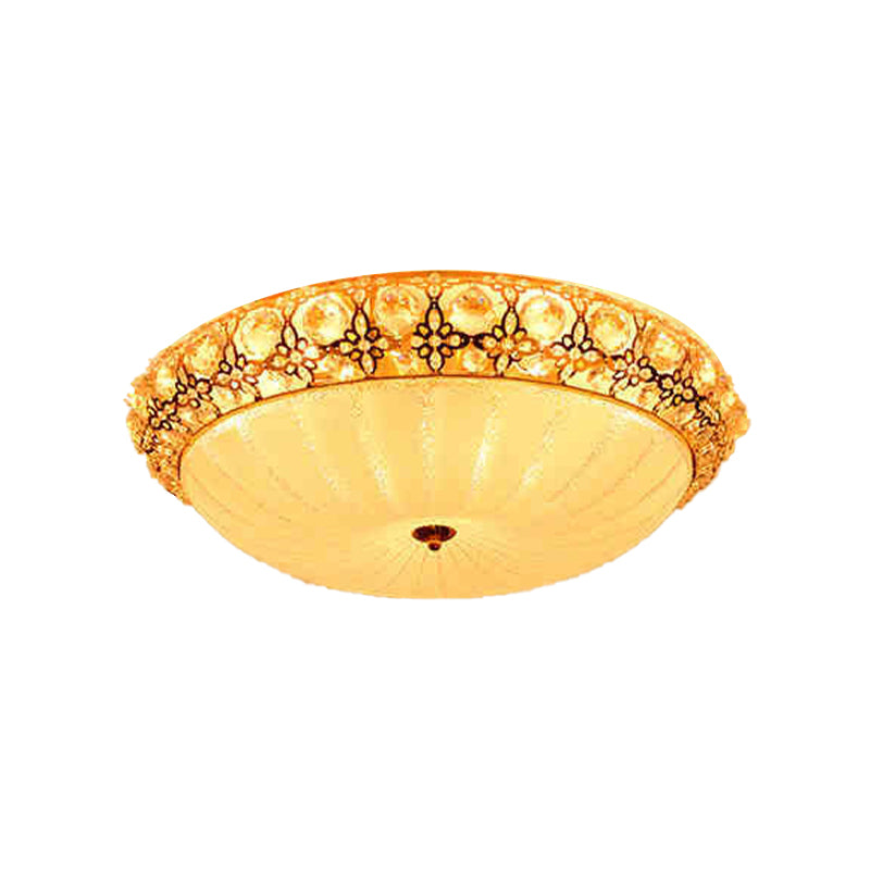 16"/19.5"/23.5" Dia White Dimple Ceiling Flush Light Modern Stylish LED Frosted Glass Flushmount, Warm/White Light