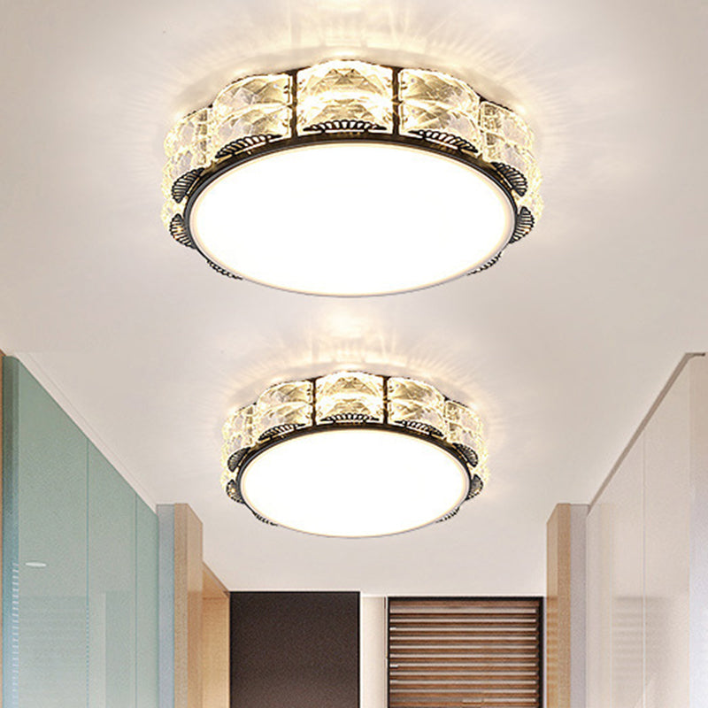 LED cristal encastré style moderne noir / blanc rond / carré couloir encastré Spotlight