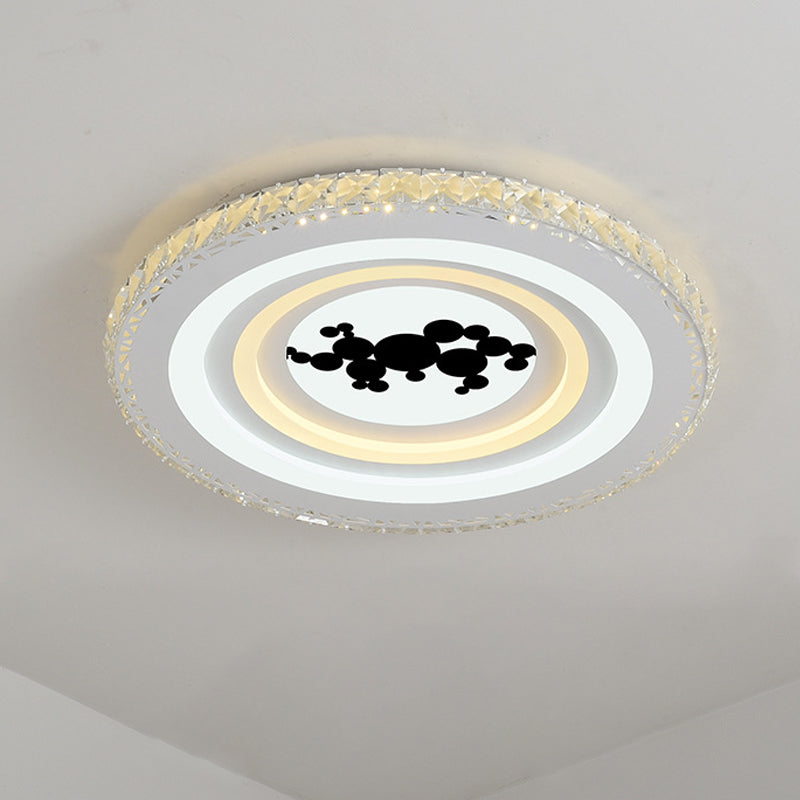 Ronde/Boom Eetkamer Flush Mount Modern Style Crystal LED Wit Plafond Verlichting