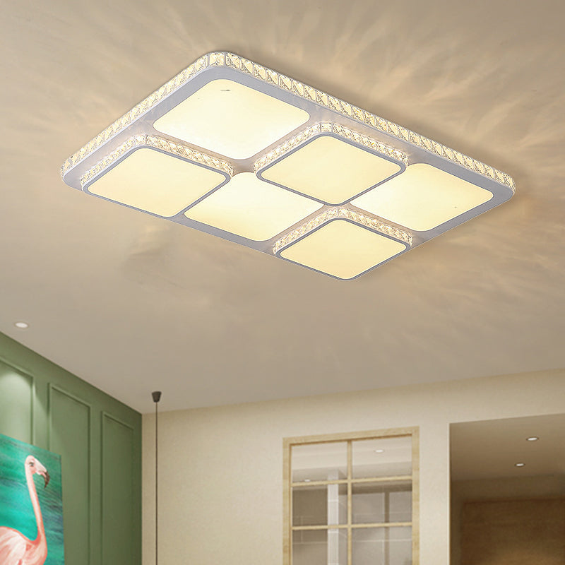 Vierkante woonkamer inbouwlamp Hedendaagse kristallen LED witte inbouwlamp in warm/wit licht