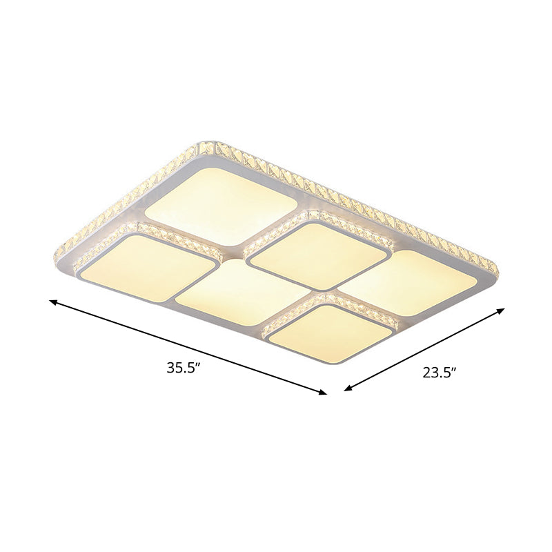 Vierkante woonkamer inbouwlamp Hedendaagse kristallen LED witte inbouwlamp in warm/wit licht