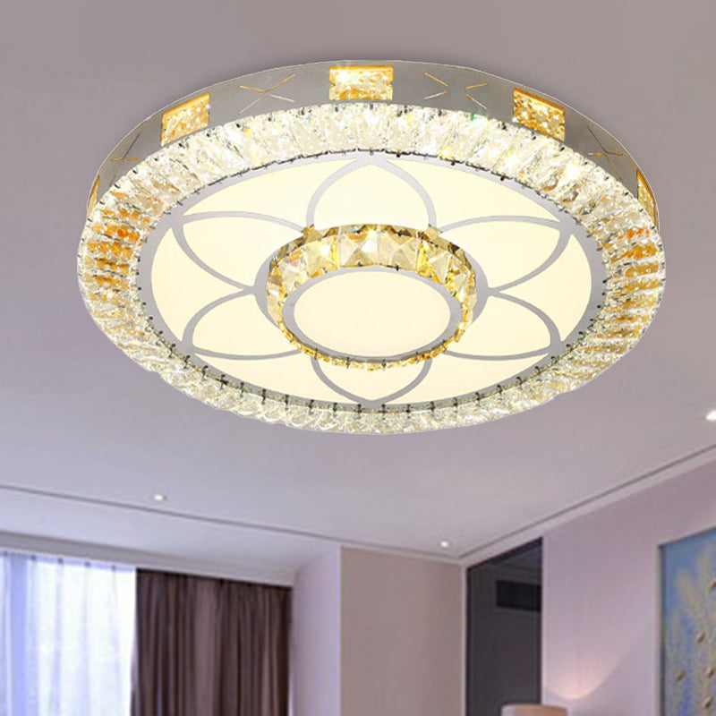 Flower Bedroom Flush Mount Modern Style Crystal LED White Flush Mounted Ceiling Light