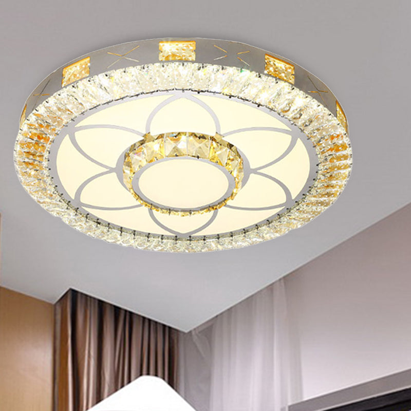 Flower Bedroom Flush Mount Modern Style Crystal LED White Flush Mounted Ceiling Light