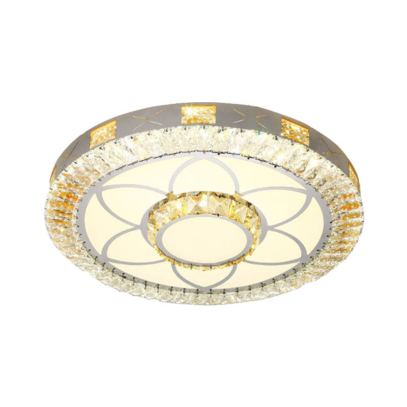 Chambre à coucher Fleur Flush Mount Modern Style Crystal LED White Flush Mounted Ceiling Light