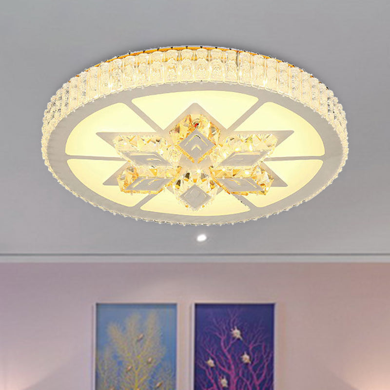 LED Crystal Flush Mount Lamp Simple Style White Star/Flower Bedroom Close to Ceiling Light