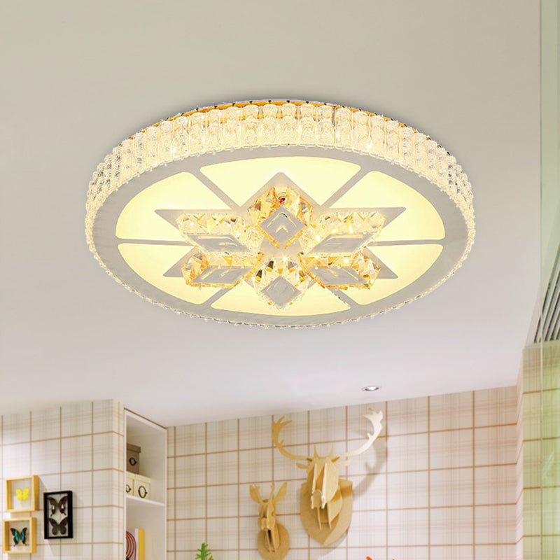 LED Crystal Flush Mount Lamp Simple Style White Star/Flower Bedroom Close to Ceiling Light