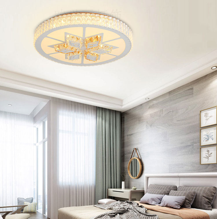 LED Crystal Flush Mount Lamp Simple Style White Star/Flower Bedroom Close to Ceiling Light