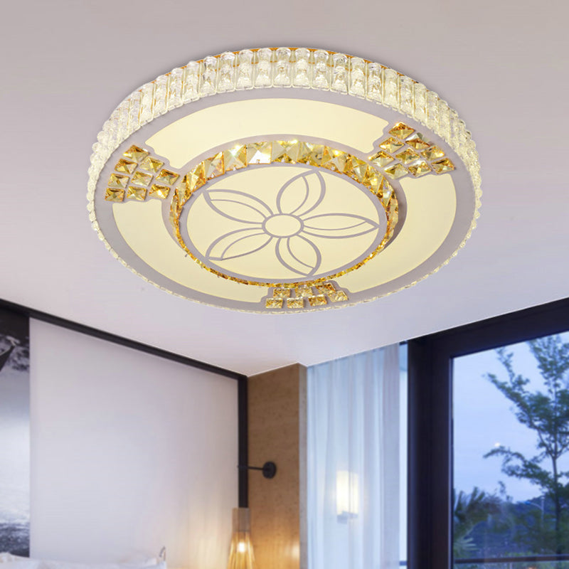 LED Bloem-Achtige Spoelen Licht Modern Wit Kristal Flush Mount Lamp voor woonkamer