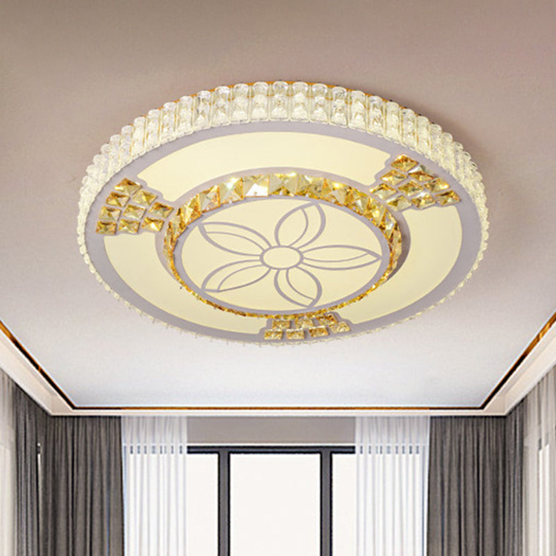 LED Flower - Like Flush Light Modern White Crystal Flush Montaggio Lampada per Living Room