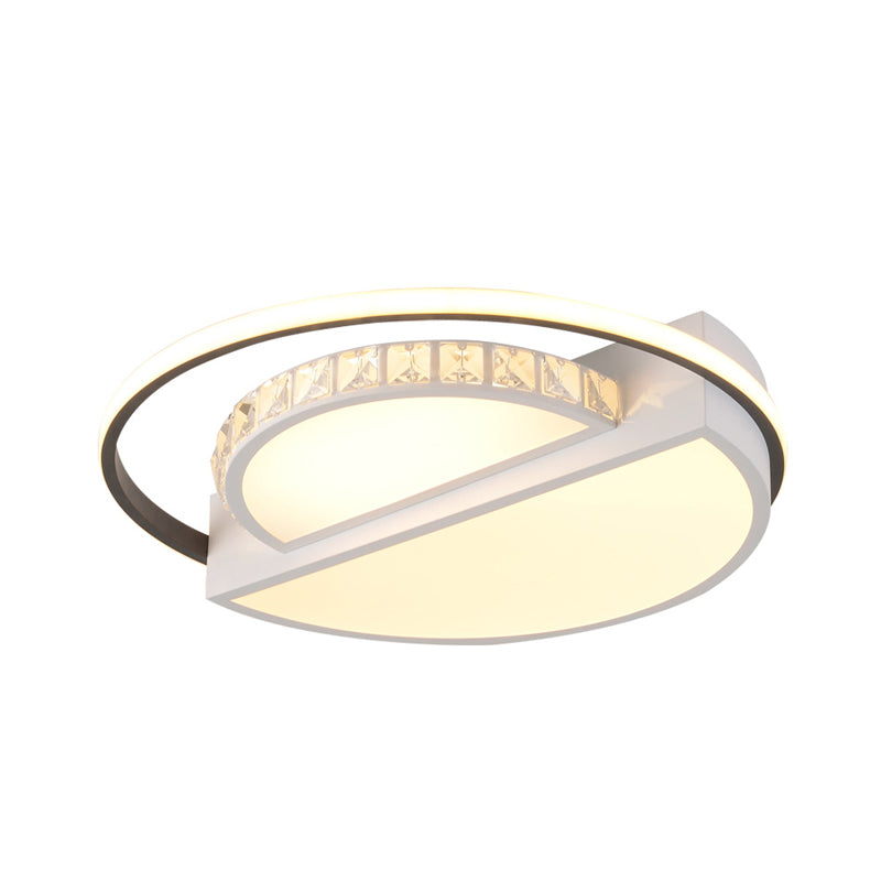 Luminaire LED encastré en cristal, Simple, rond, blanc, pour salon, proche du plafond