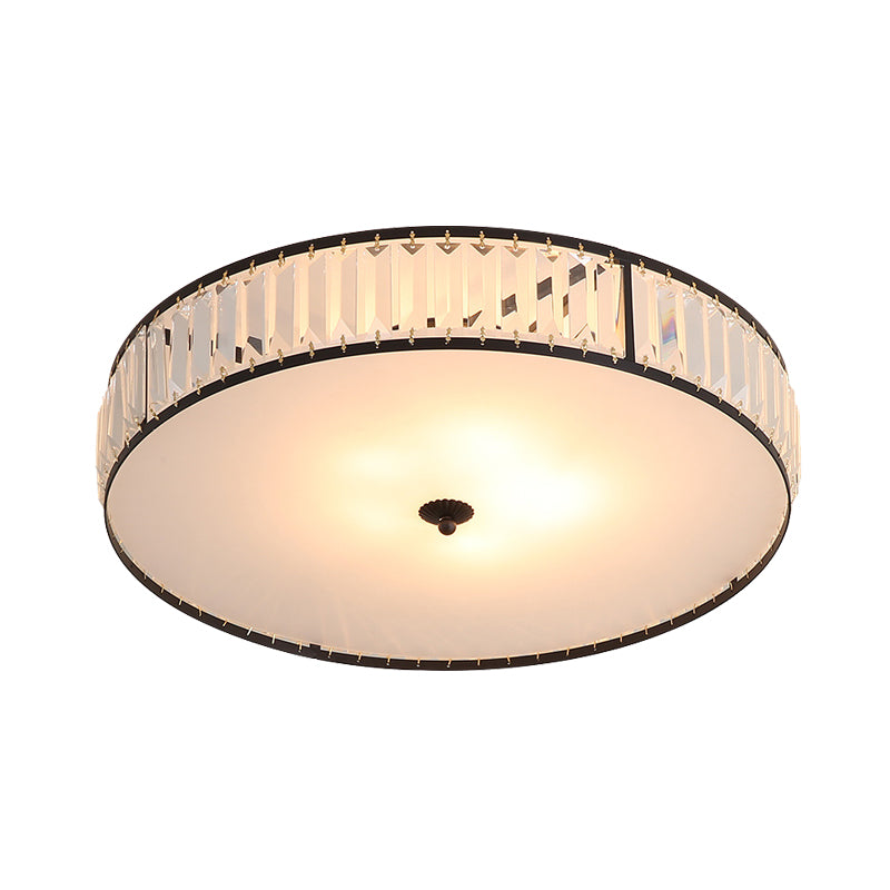 14 "/21.5" W Bianco 3/5 Luci Soffitto Montaggio Simple Style Crystal Drum Flush Light Fixture per Bedroom