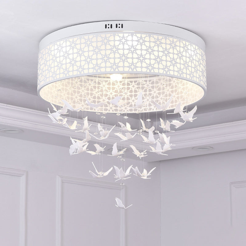 16 "/19.5" /23.5 " W Bianco Angelo / Cristallo Bead Flush Montaggio Fissaggio Semplice Metallo LED Flush Light