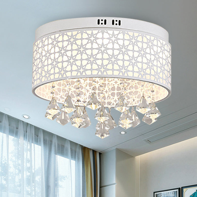 16"/19.5"/23.5" W Witte Engel/Crystal Bead Flush Mount Fixture Eenvoudige Metalen LED Slaapkamer Flush Light