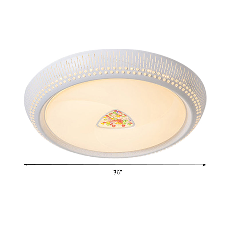 23 "/31" /36 " W Round Bedroom Flush Mount Lampada Simple Crystal LED White Flush Light Fixture in White/3 Color Light