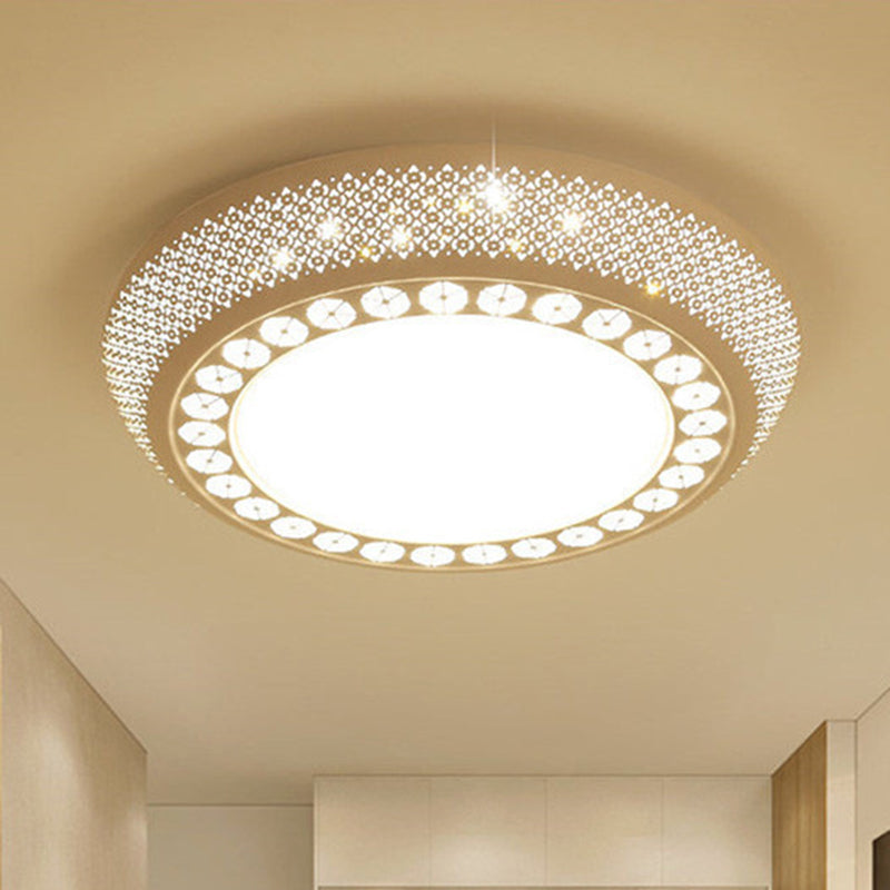 23"/35" W LED Flush Plafond Licht Eenvoudige Cutout Acryl Flush Mount Verlichting in Wit voor Slaapkamer, Wit/3 Kleur Licht