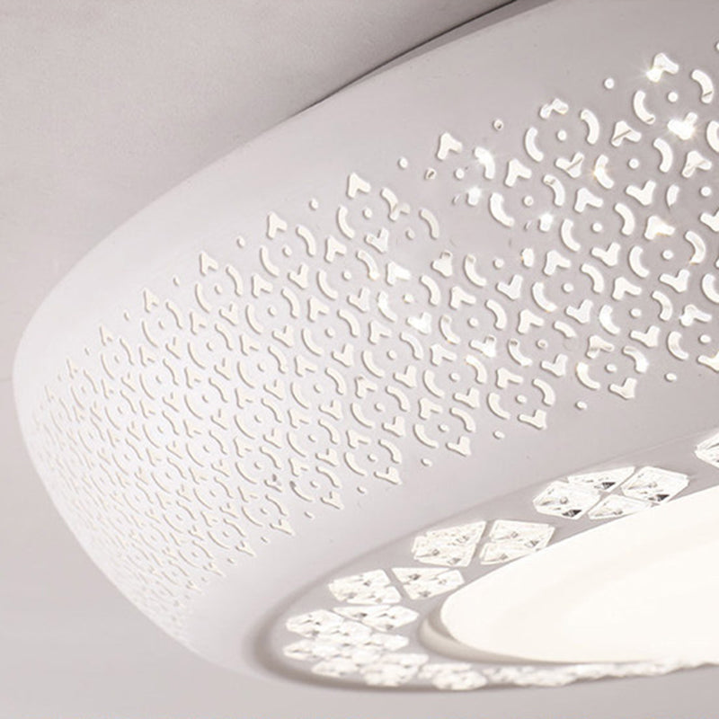 23"/35" W LED Flush Plafond Licht Eenvoudige Cutout Acryl Flush Mount Verlichting in Wit voor Slaapkamer, Wit/3 Kleur Licht