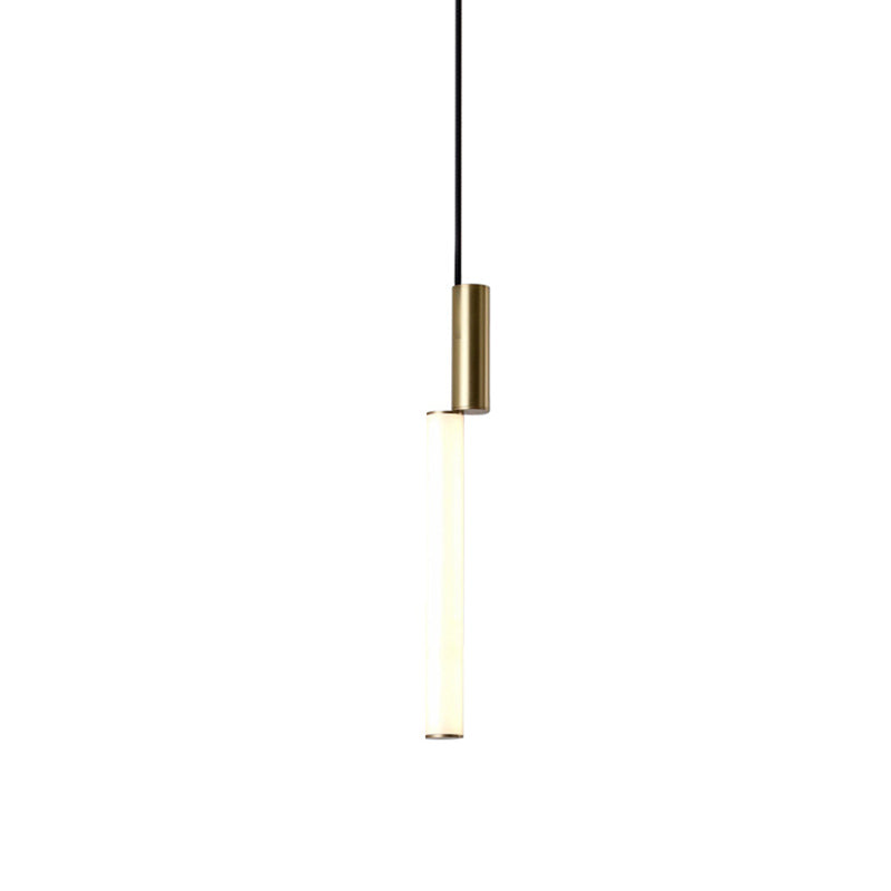 Stick Shaped Bedside Pendulum Light Acrylic Simple Style LED Down Lighting Pendant in Gold