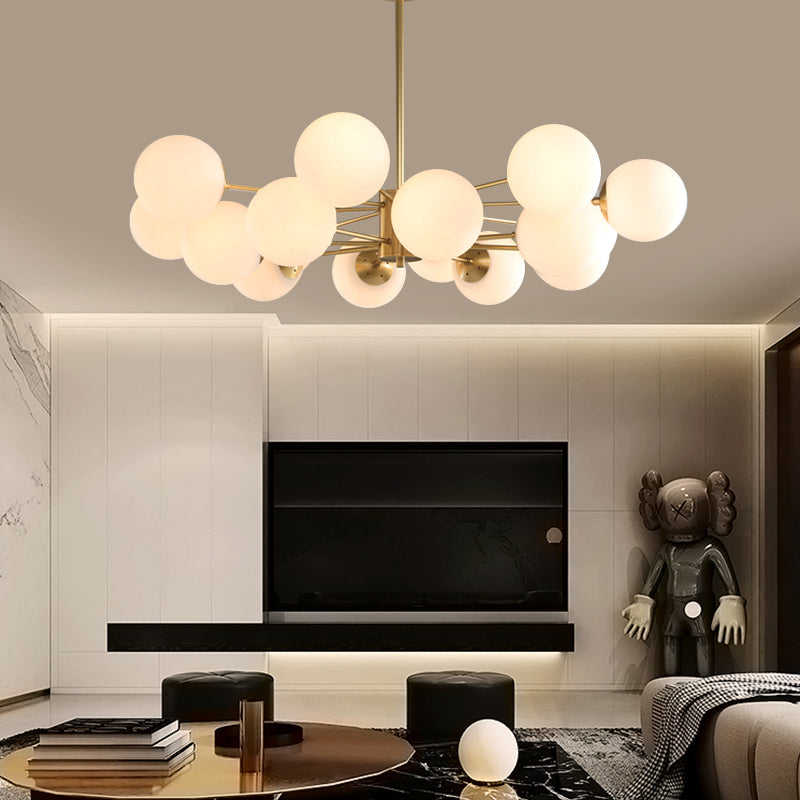 Modernism 16-Light Sputnik Chandelier for Living Room Luxury Golden Brass Ceiling Light