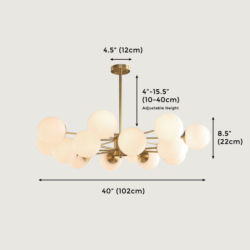 Modernism 16-Light Sputnik Chandelier for Living Room Luxury Golden Brass Ceiling Light