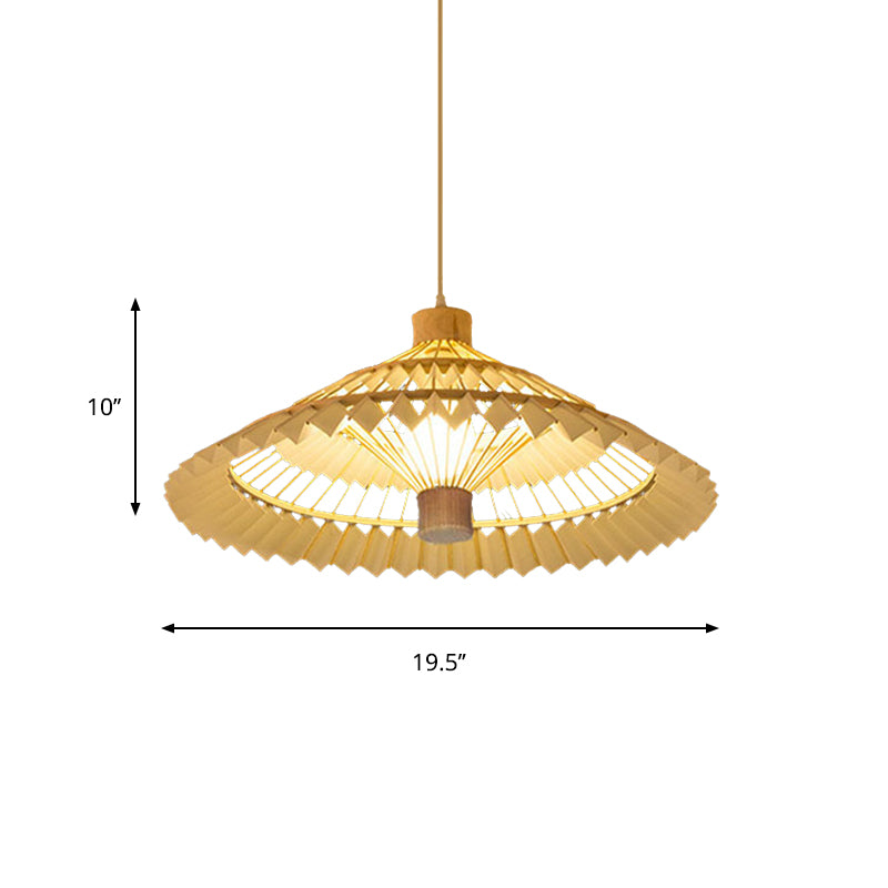 Tradizione di illuminazione a sospensione affusolata Bamboo 1 lampadina 19,5 "/23,5" kit lampada a sospensione di beige larga