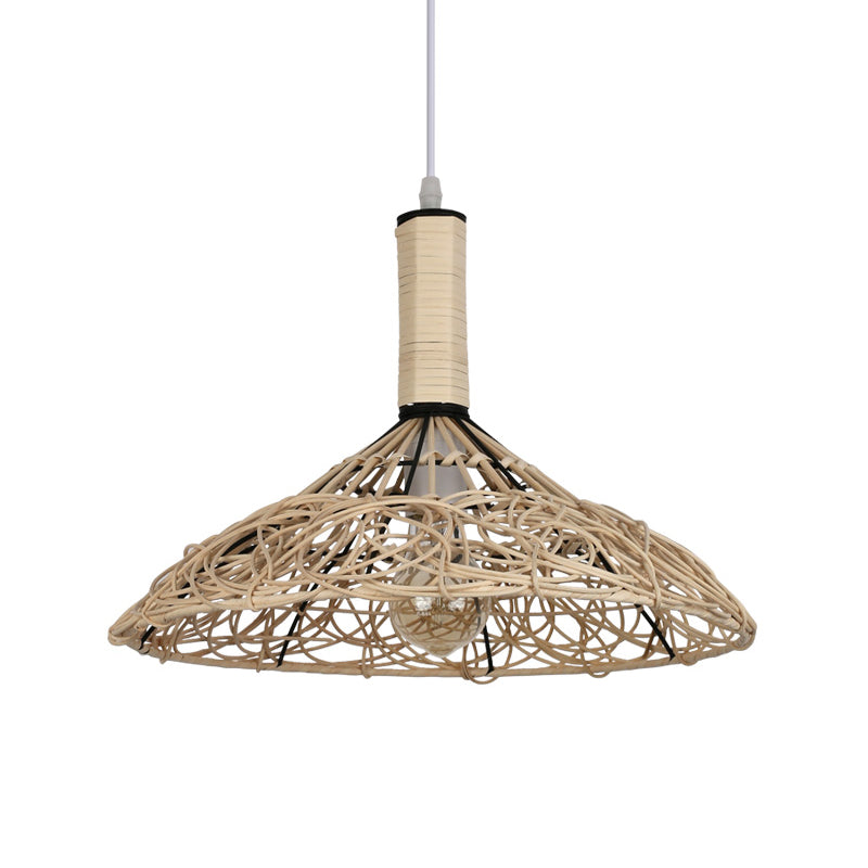 CONE Light Assicella ASIAN RATTAN 1 Bulb Lampada a sospensione in legno per soggiorno