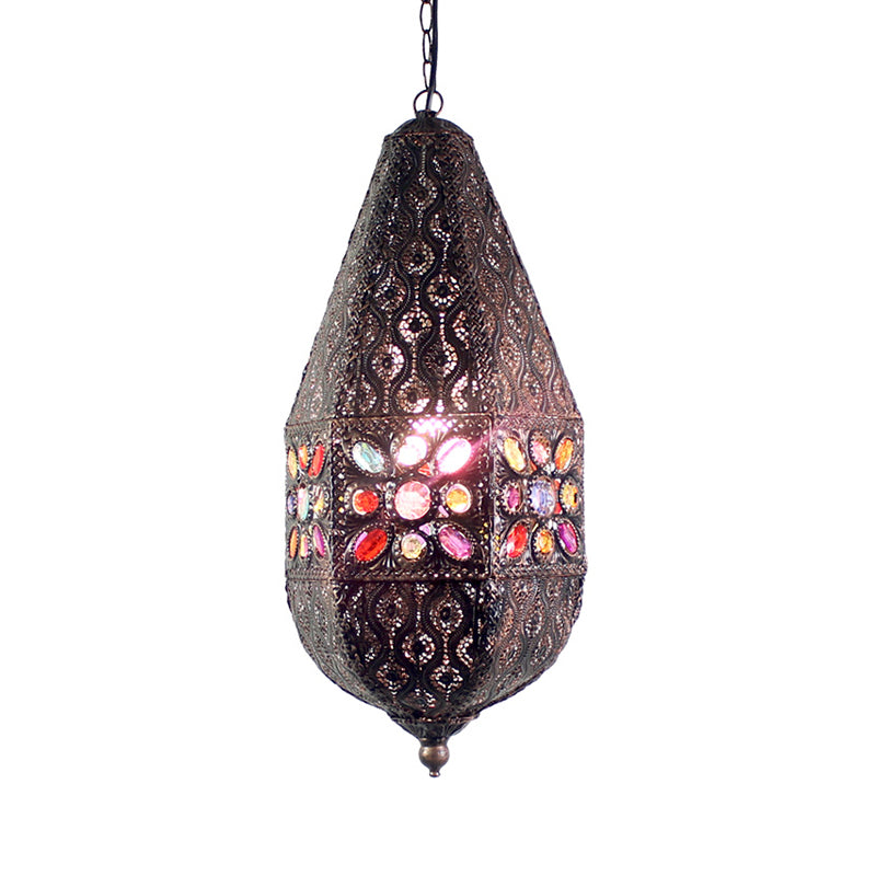 Teardrop Pendant Light Bohemia Metal 1 Light Ceiling Lamp Pendant in Antique Bronze/Copper for Bar