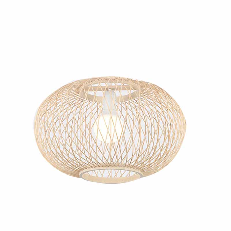 Luce del soffitto di lanterna rotonda cinese BEIGE BAMBOO 1 RISTATO LIGUATO IL LIGHTINA A PENDANTE