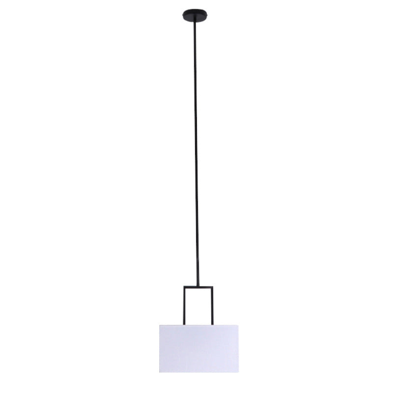 Drum White Linen Shade Pendant Hanging Lamp Modern Minimalist 1 Light Hanging Ceiling Light for Bedroom