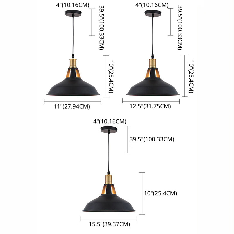 1-leichte Metall verkürzt Schatten Schatten Hanging Lampe Vintage Industrielle Handelsanhänger Beleuchtung