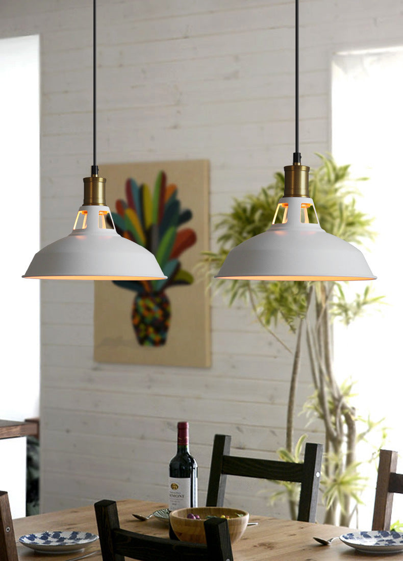 1-Light Metal Truncated Barn Shade Hanging Lamp Vintage Industrial Commercial Pendant Lighting