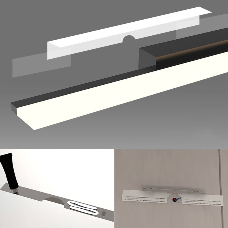 Linear LED Vanity Lamp Modern Minimalist Style Acrylic Single Vanity Light