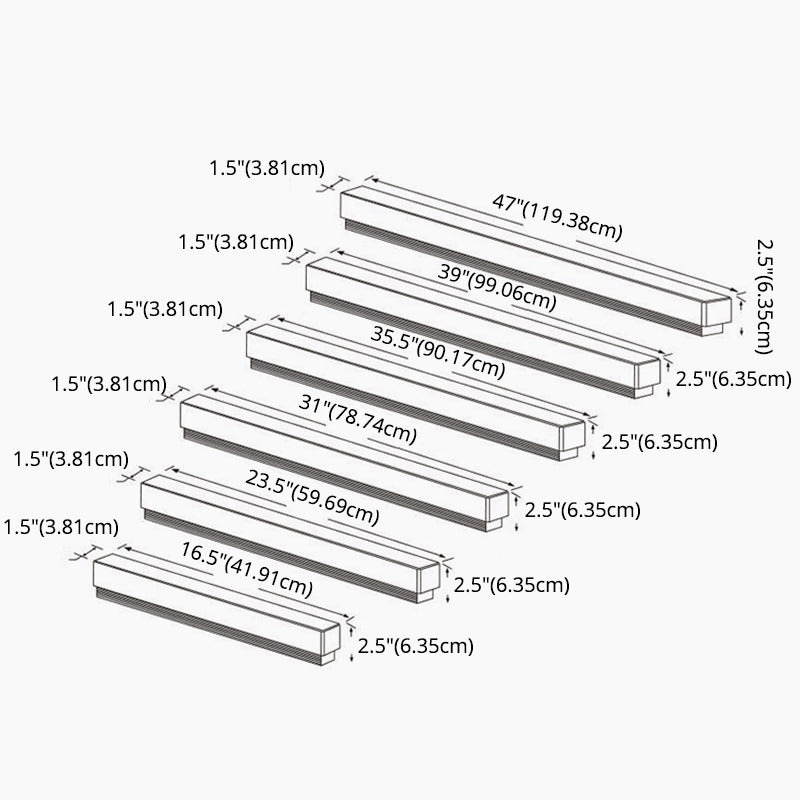 RECTANGE LED Vanity Lampe moderne style minimaliste en acrylique seule Vanité Lumière