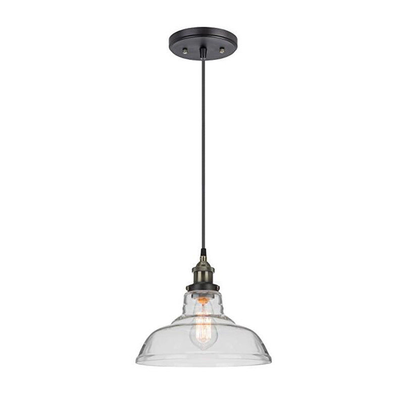 Transparante glazen koepelschading suspensielamp vintage industrie stijl enkele lamp hangend licht voor gangpad