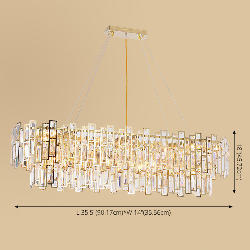 Luminaire de suspension à suspension en cristal