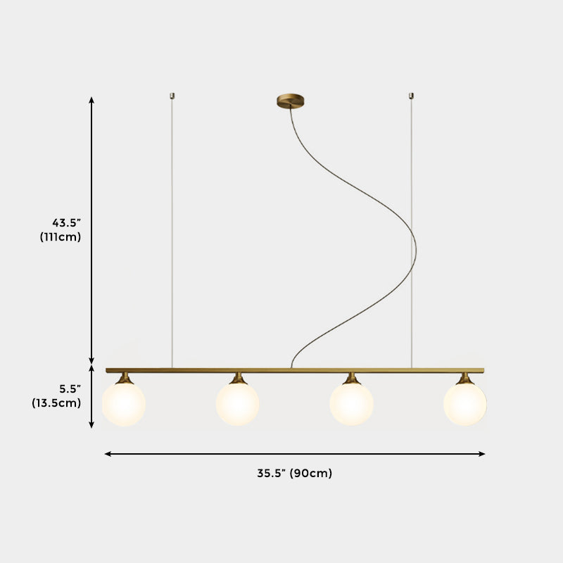 Livre en laiton / îlot de cuisine noir, lustre de déclaration à 4 lumière ombragée de verre givré