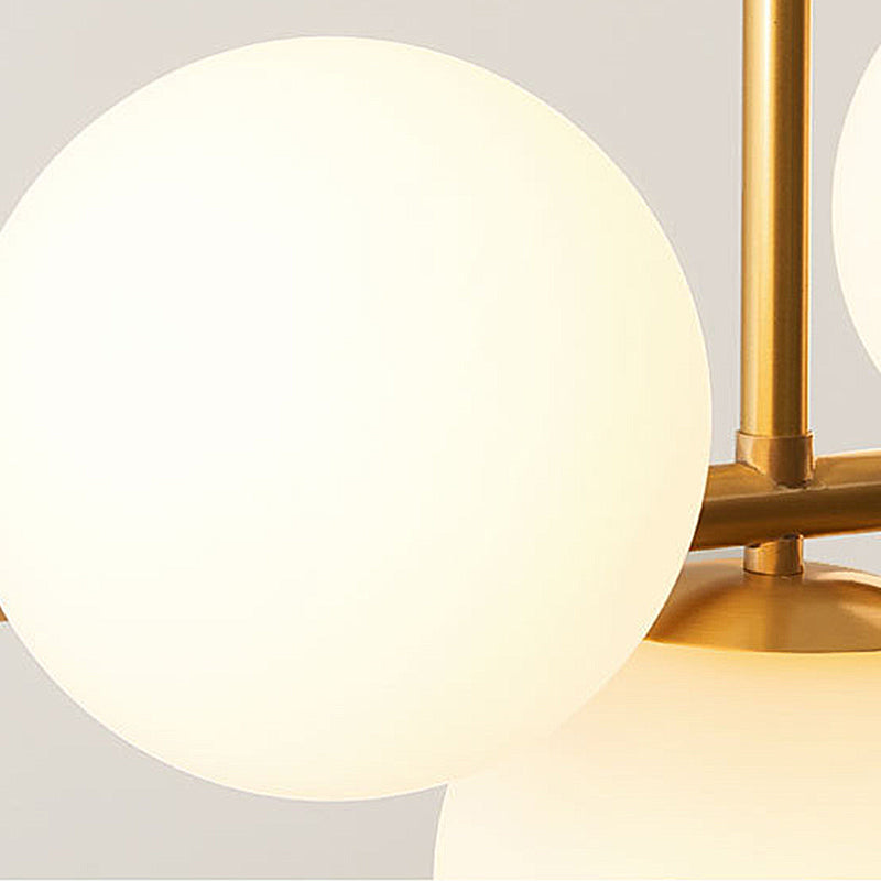 Poliertes Messing Kücheninsel Licht 7 Licht Einfache Designglas schattierter Kronleuchter