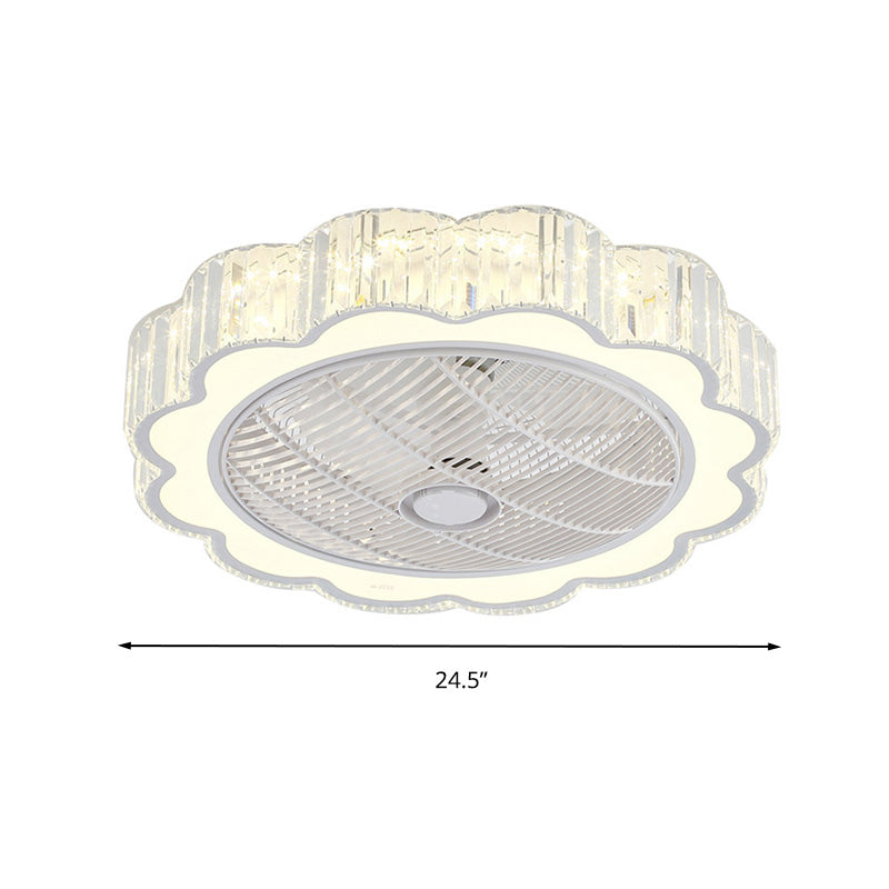 Plafonnier encastré en cristal festonné, éclairage LED simple pour chambre à coucher, blanc, 3 couleurs de lumière